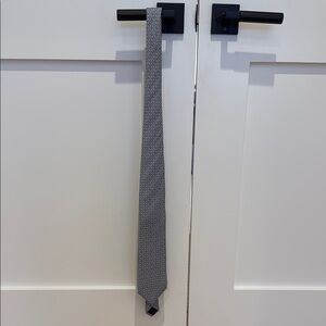 Designer Patterned Tie - Gray and Blue